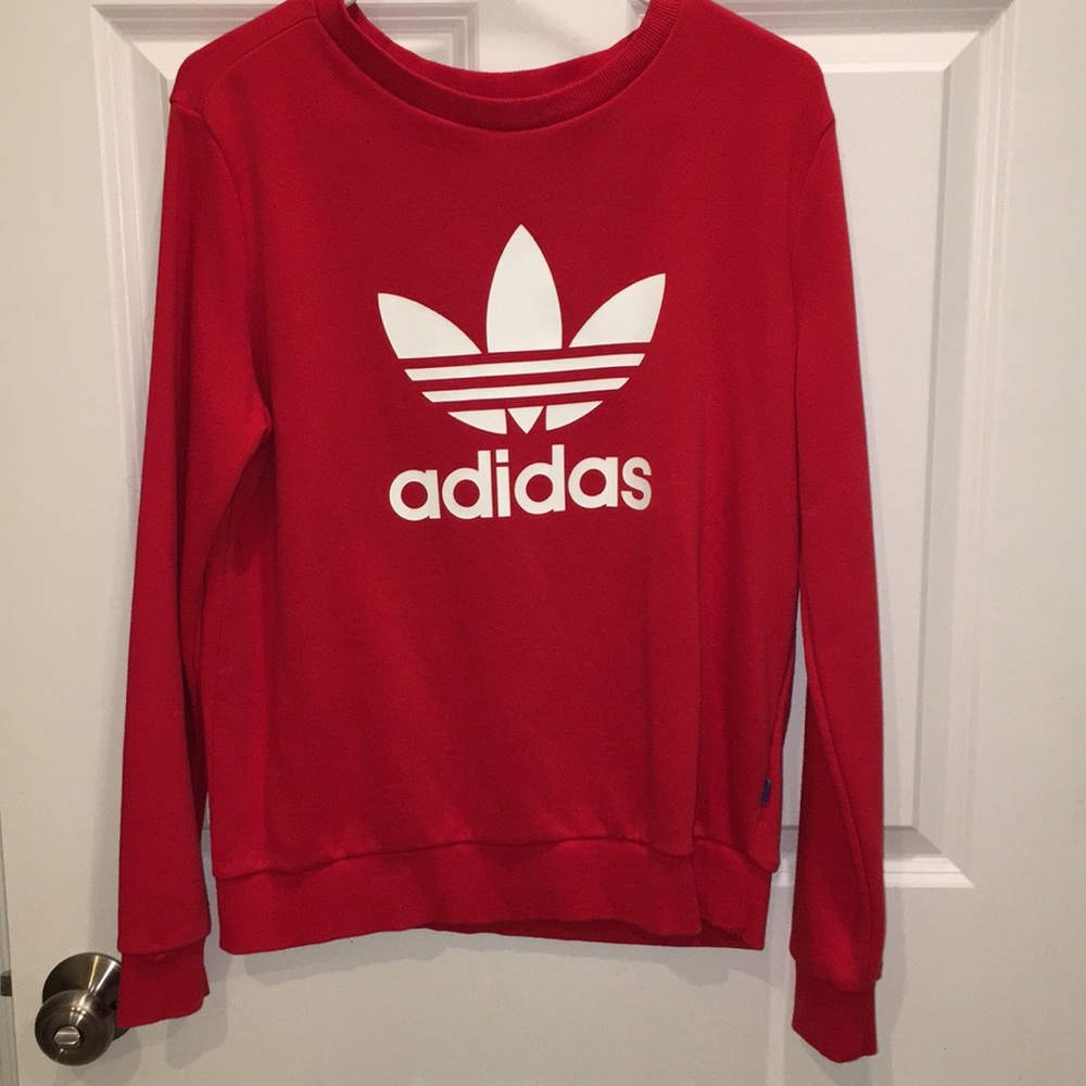 red adidas sweatshirt